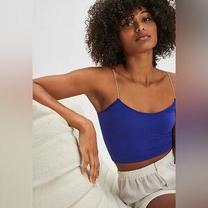 NWT Free People Skinny Strap Seamless Brami in Blue Royal Sz M/L